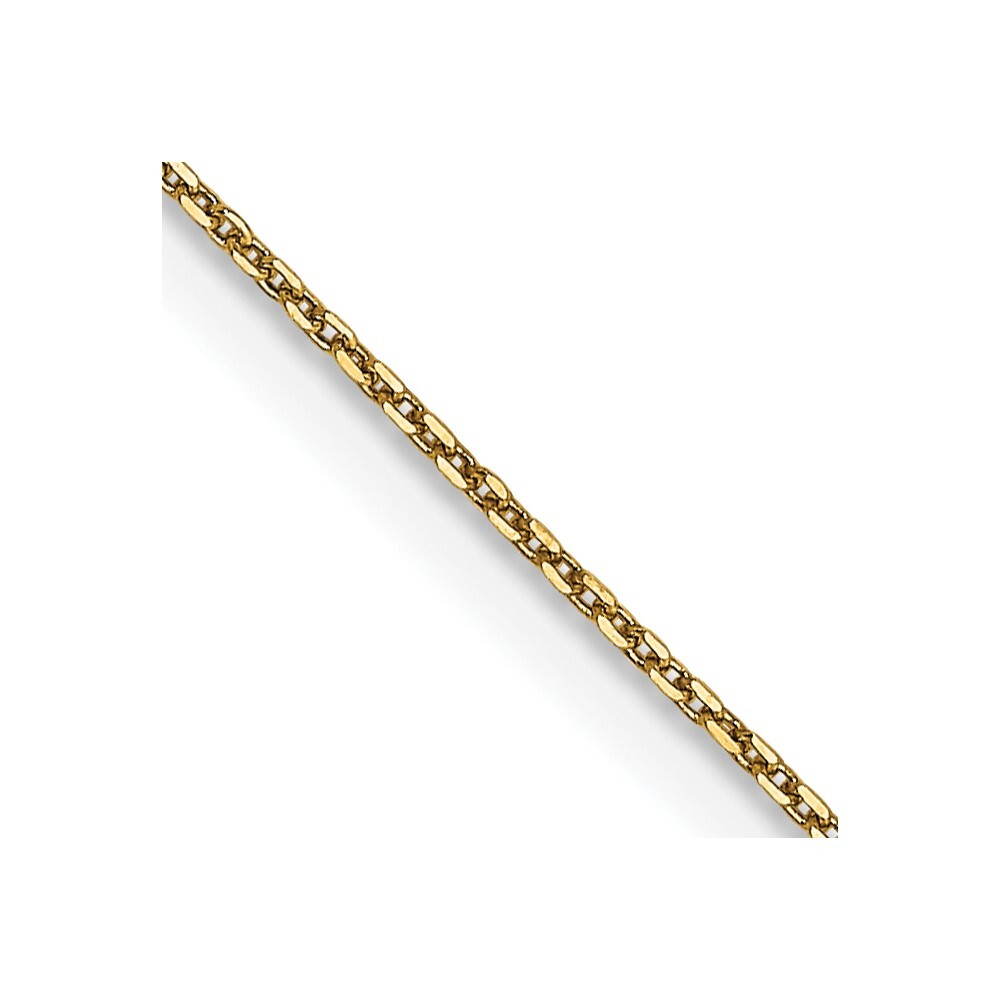 14k Yellow Gold .65mm Diamond-cut Round Open Link Cable Chain Necklace 18″