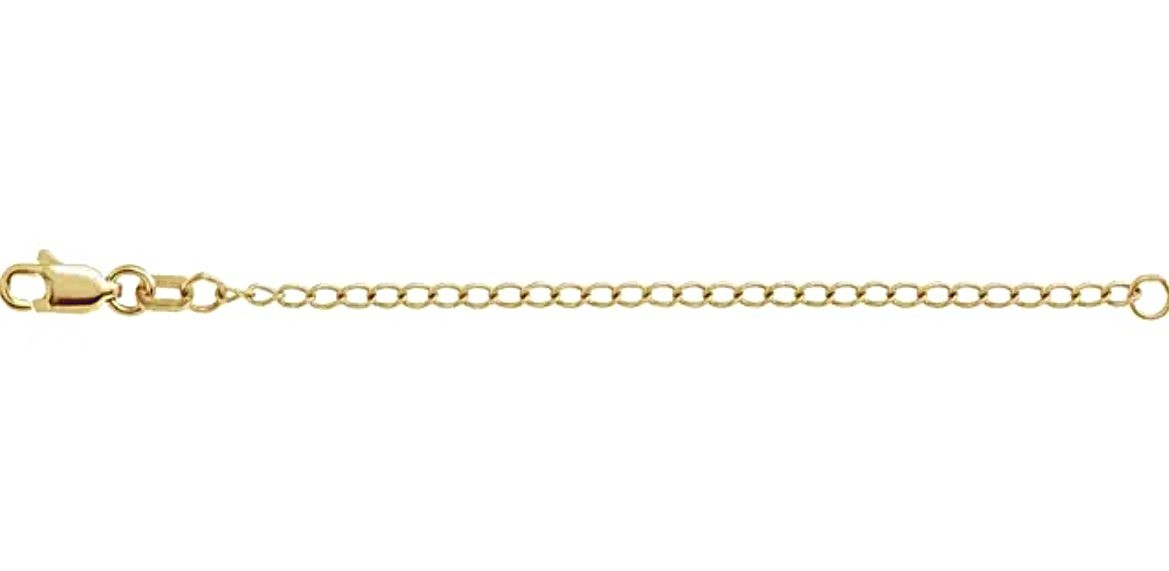 14k 1.8mm CURB Solid Yellow Gold 8mm Lobster 3″ Chain Extender Safety MIDAS