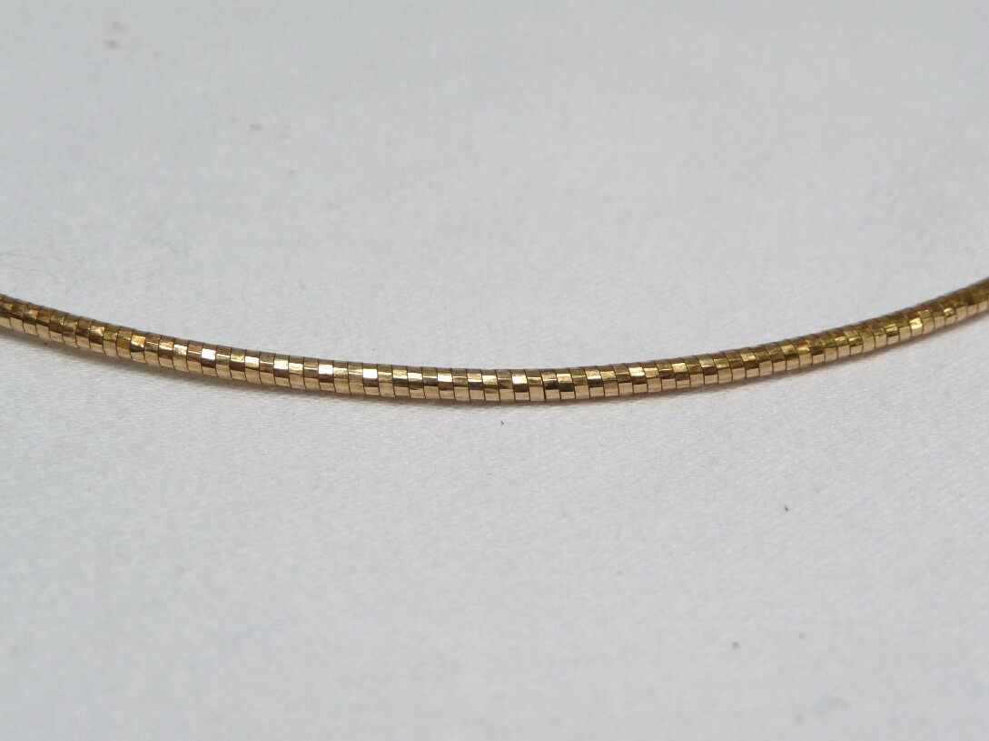 Aurafin 14k Spiral sparkle coil omega necklace choker Italy Diamond Cut