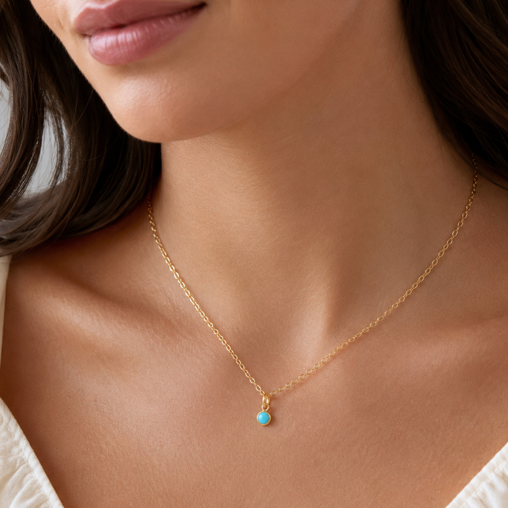 15″ + 2.5″ 14/20 Gold Filled 3mm Imitation Turquoise Necklace