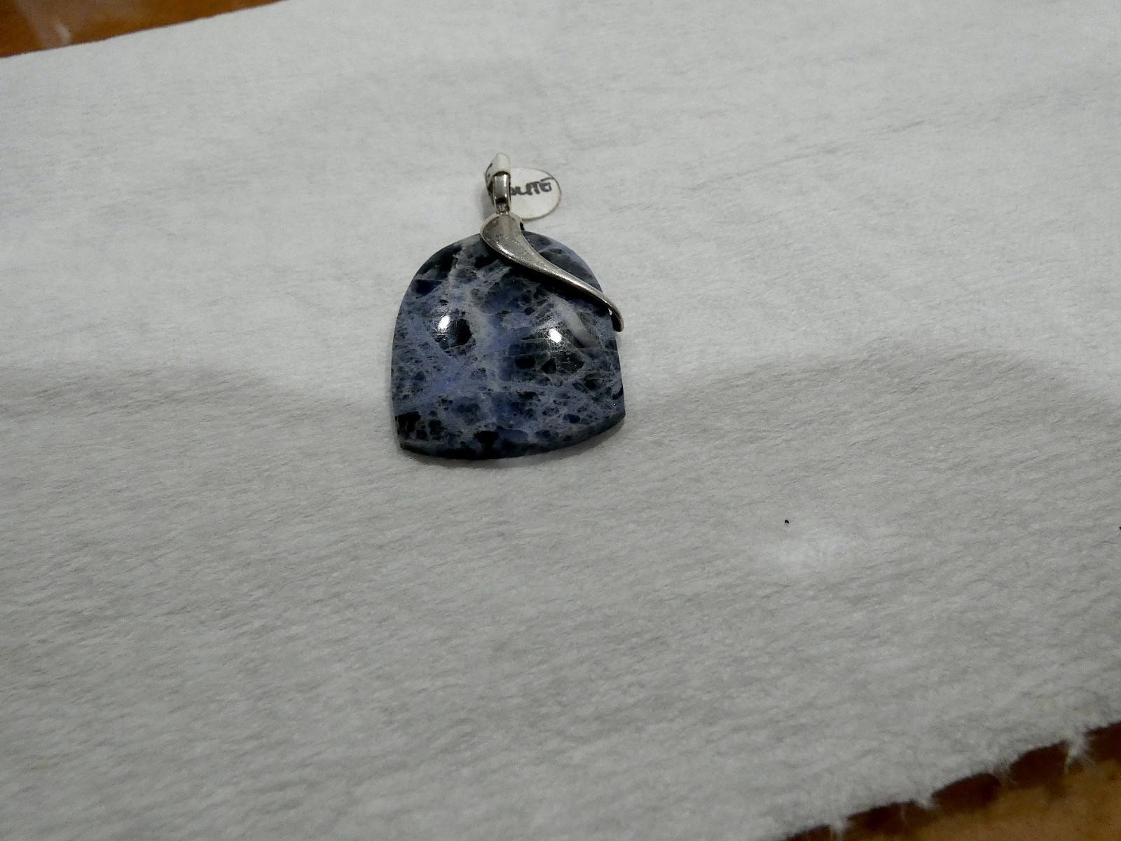 Nice Sterling Silver and Sodalite Swirl Pendant