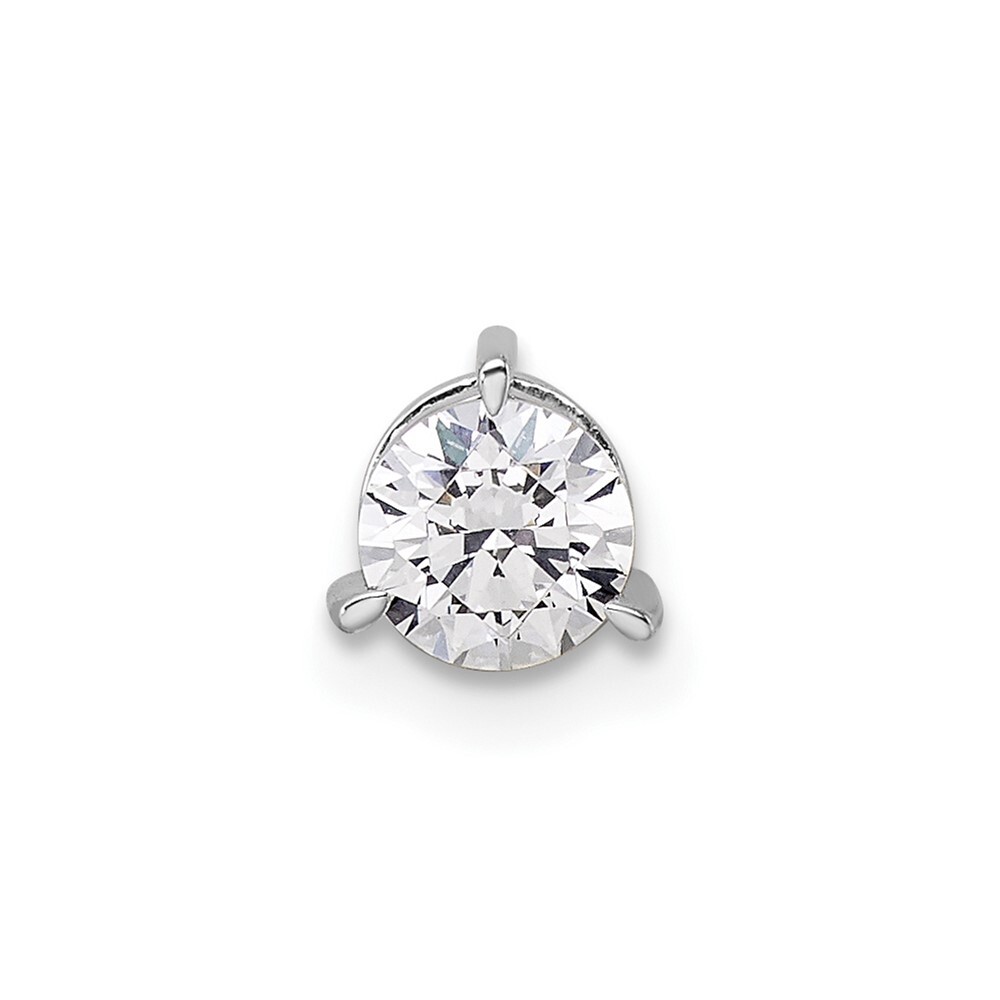 14K White Gold Lab Grown Diamond 3 Prong Chain Slide Mounting Gift for Mother