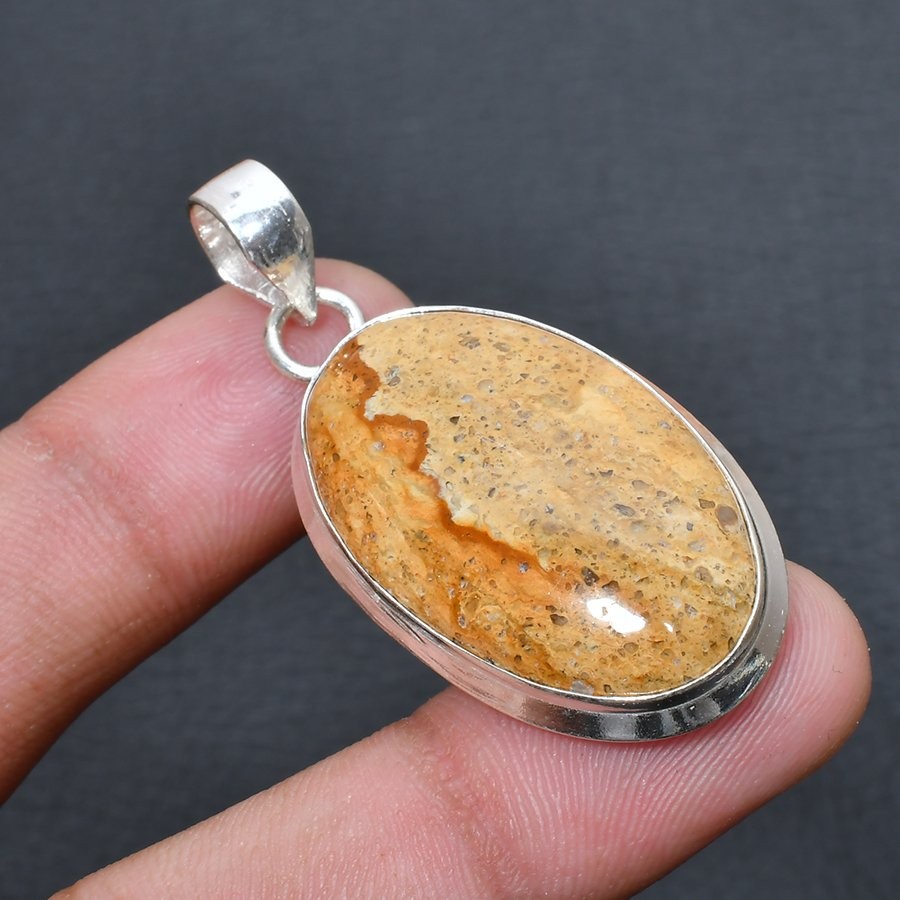 Picture Jasper Handmade 925 Silver Jewelry Pendant 1.89″ U847