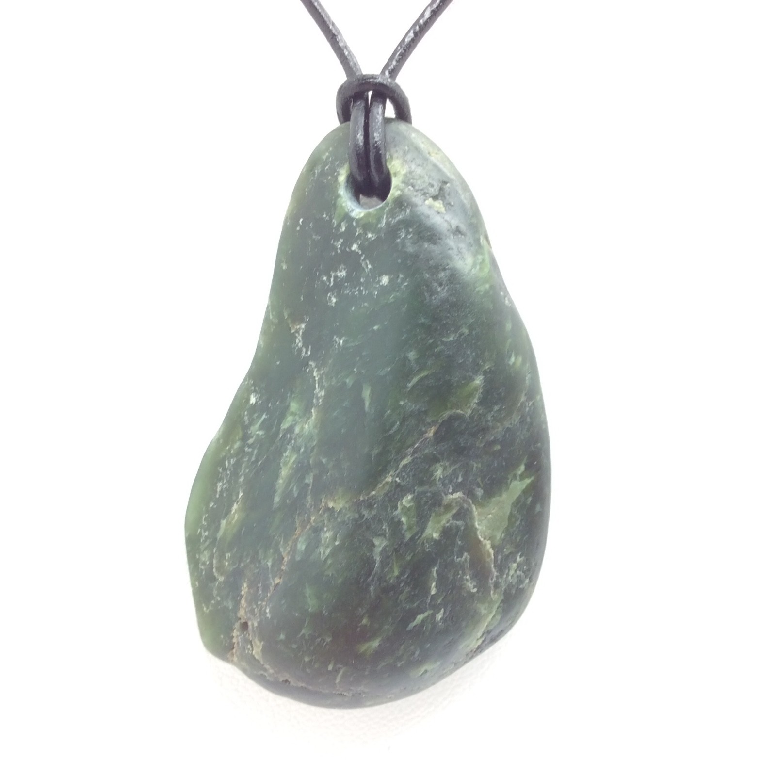 Big Sur Jade Pebble Pendant Green Nephrite Jade Stone Necklace Monterey CA #176