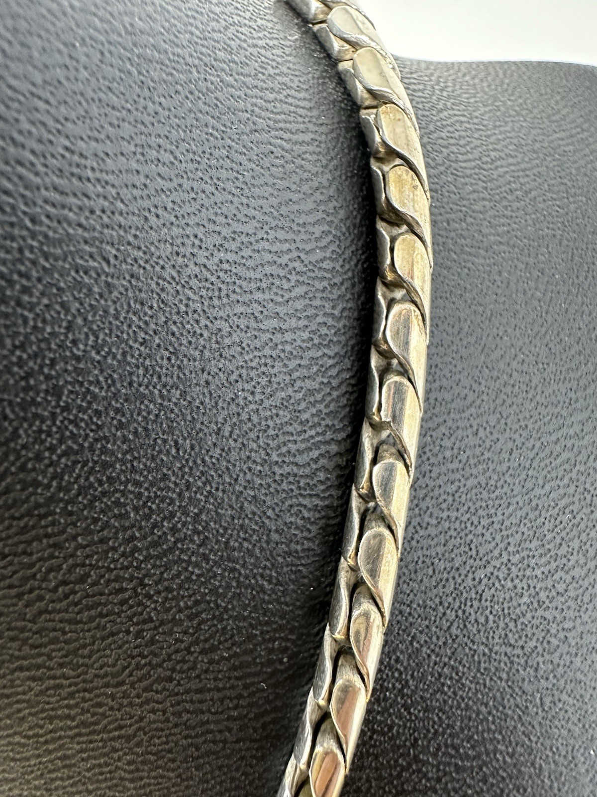 Sterling Silver Swirling Chain Choker Necklace Elegant Modern Minimalist 42g 16”