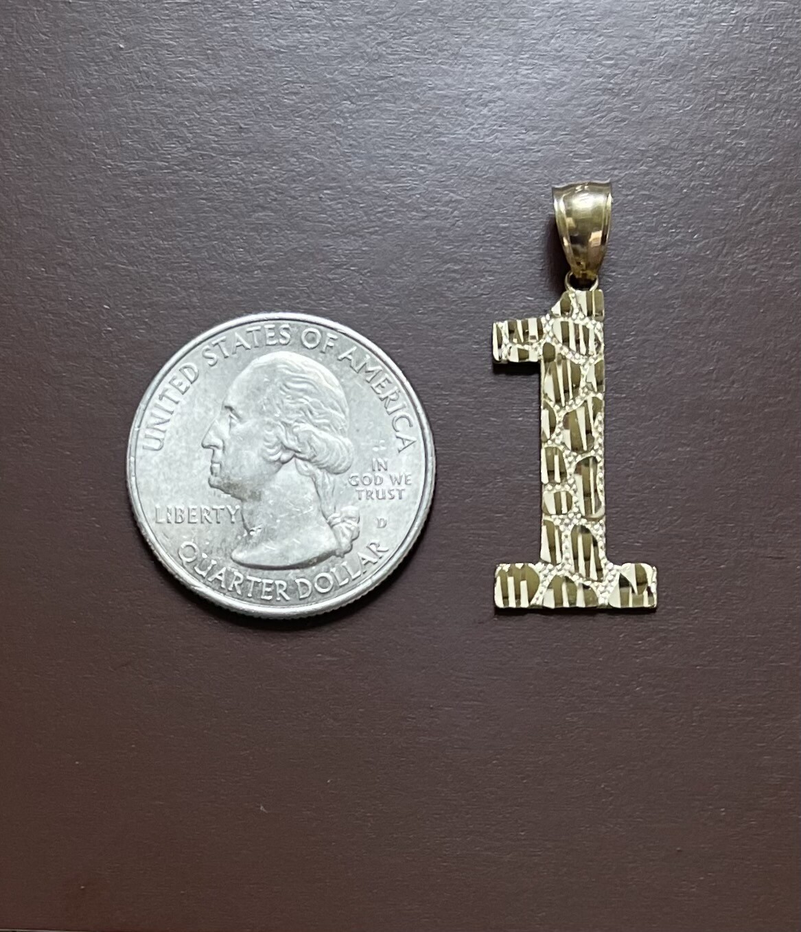 10K Yellow Gold Diamond Cut Nugget Number Charm 0 – 9 Pendant