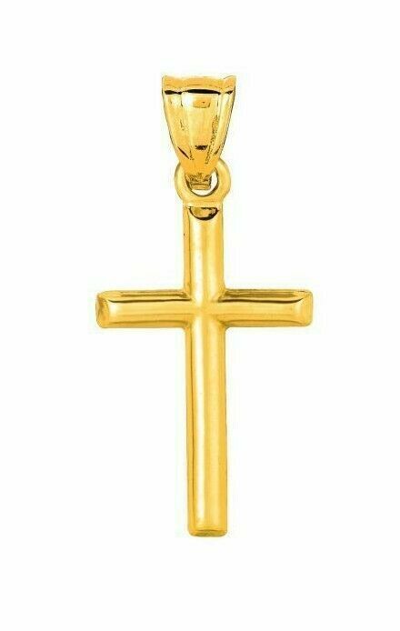 1″ Polished Petite Cross Real 14K Yellow Gold 0.5gr