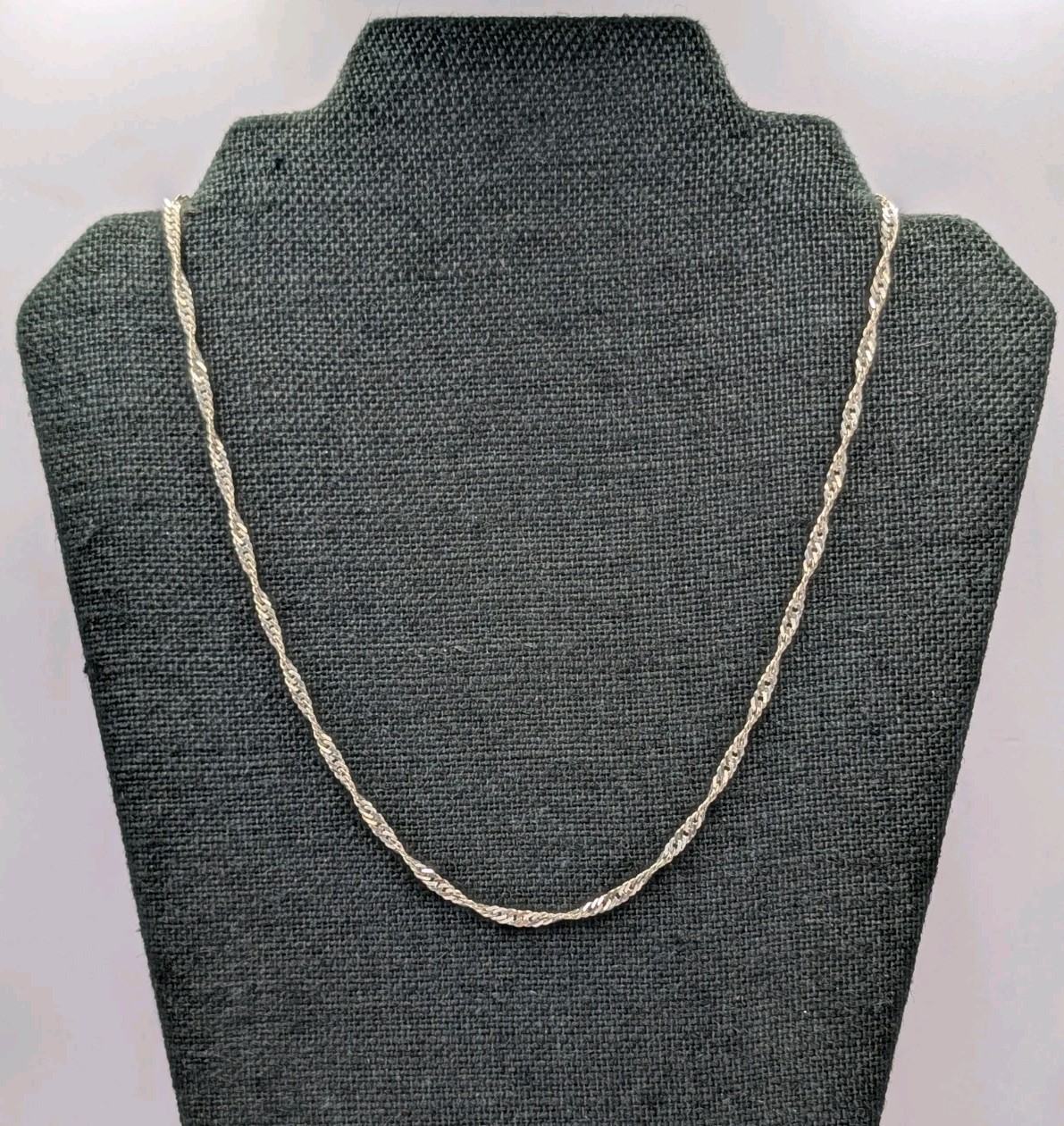 Sterling Silver 3.4mm Singapore Chain Lobster Clasp 925 Unisex 20″ Necklace 7.9g