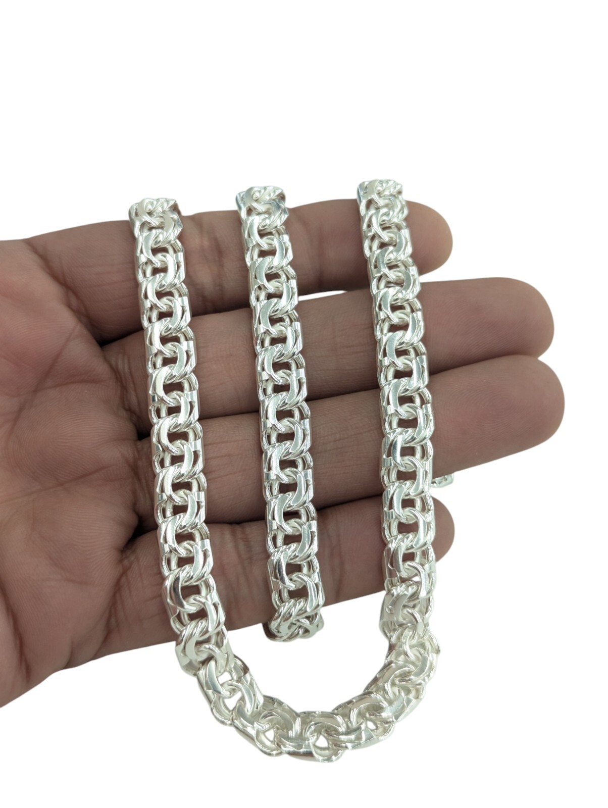 925 Sterling Silver Chino Link Chain 9.2 mm for men and women