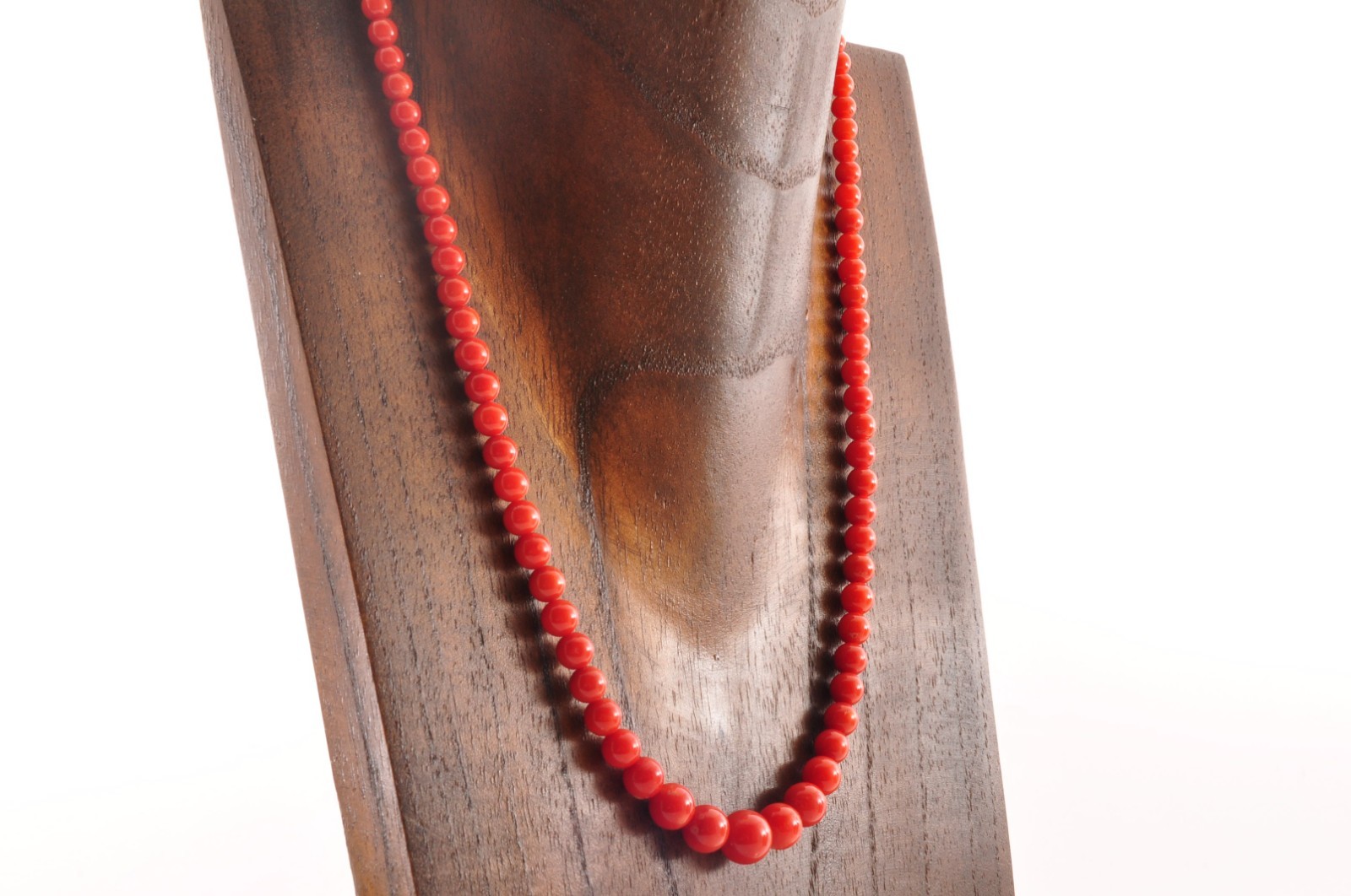 925 silver clasp red coral necklace with Certification (440mm (17.3in) 88.5ct).