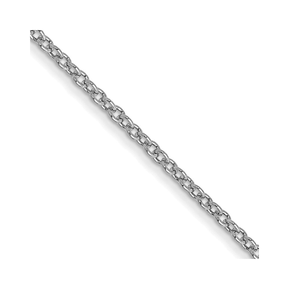 10K White Gold 1mm Cable Chain Necklace 18 Inch Mens Womens