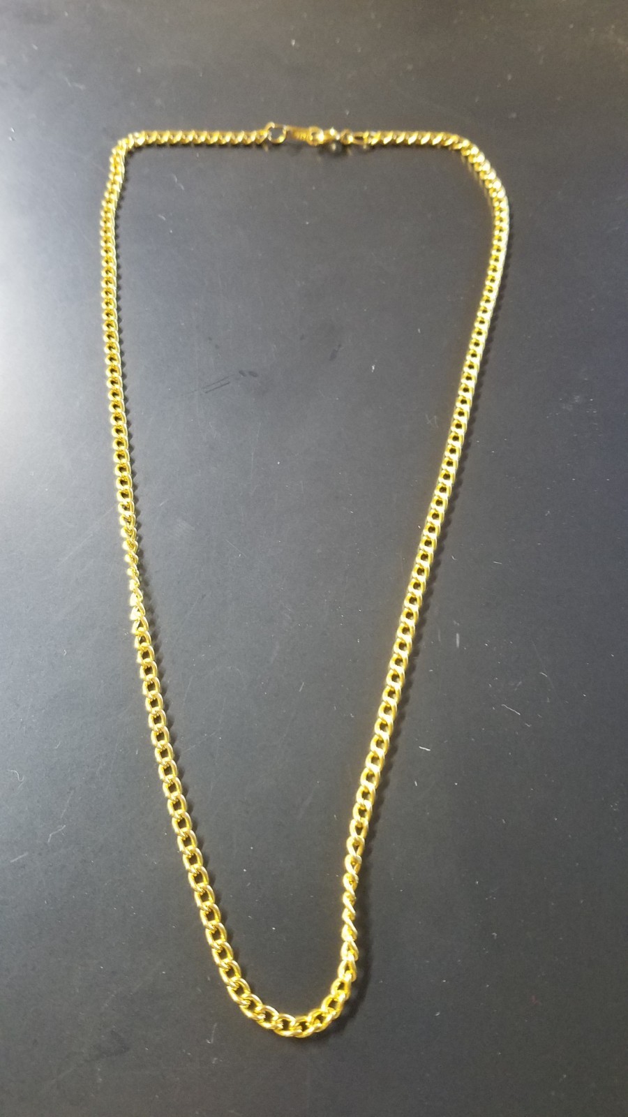 18K GP Cable Chain 18″ Necklace Spring Ring Clasp Gold Plated Jewelry 3389