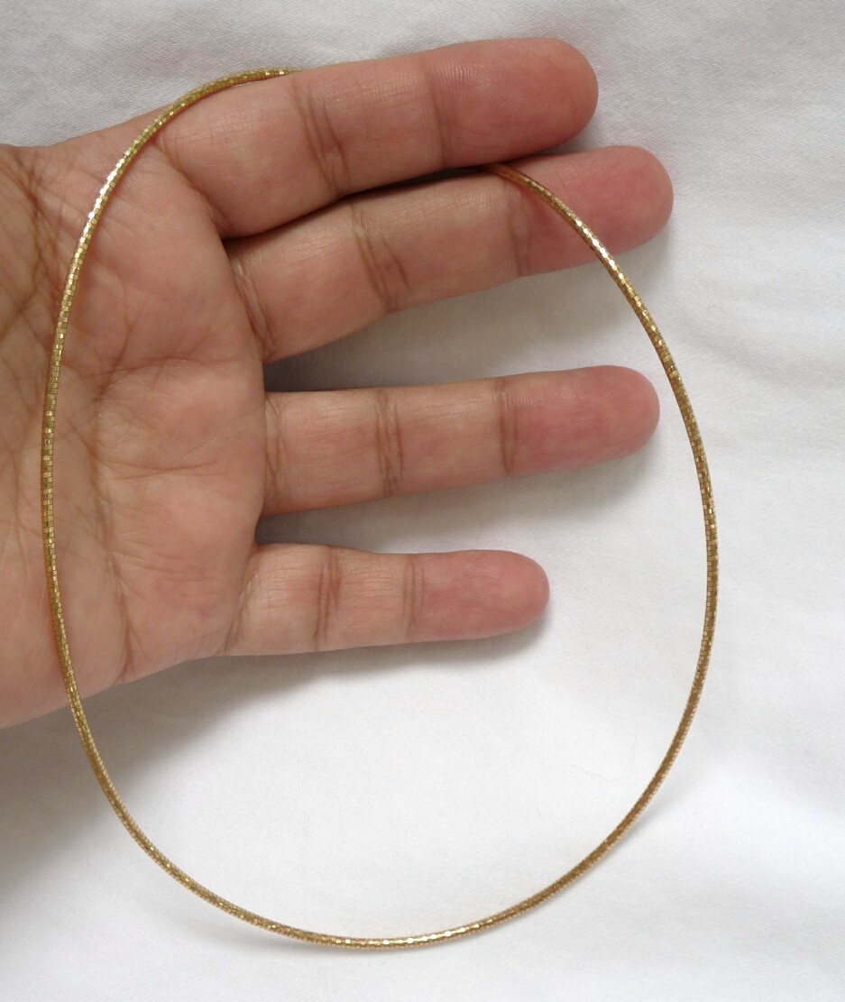 Aurafin 14k Spiral sparkle coil omega necklace choker Italy Diamond Cut