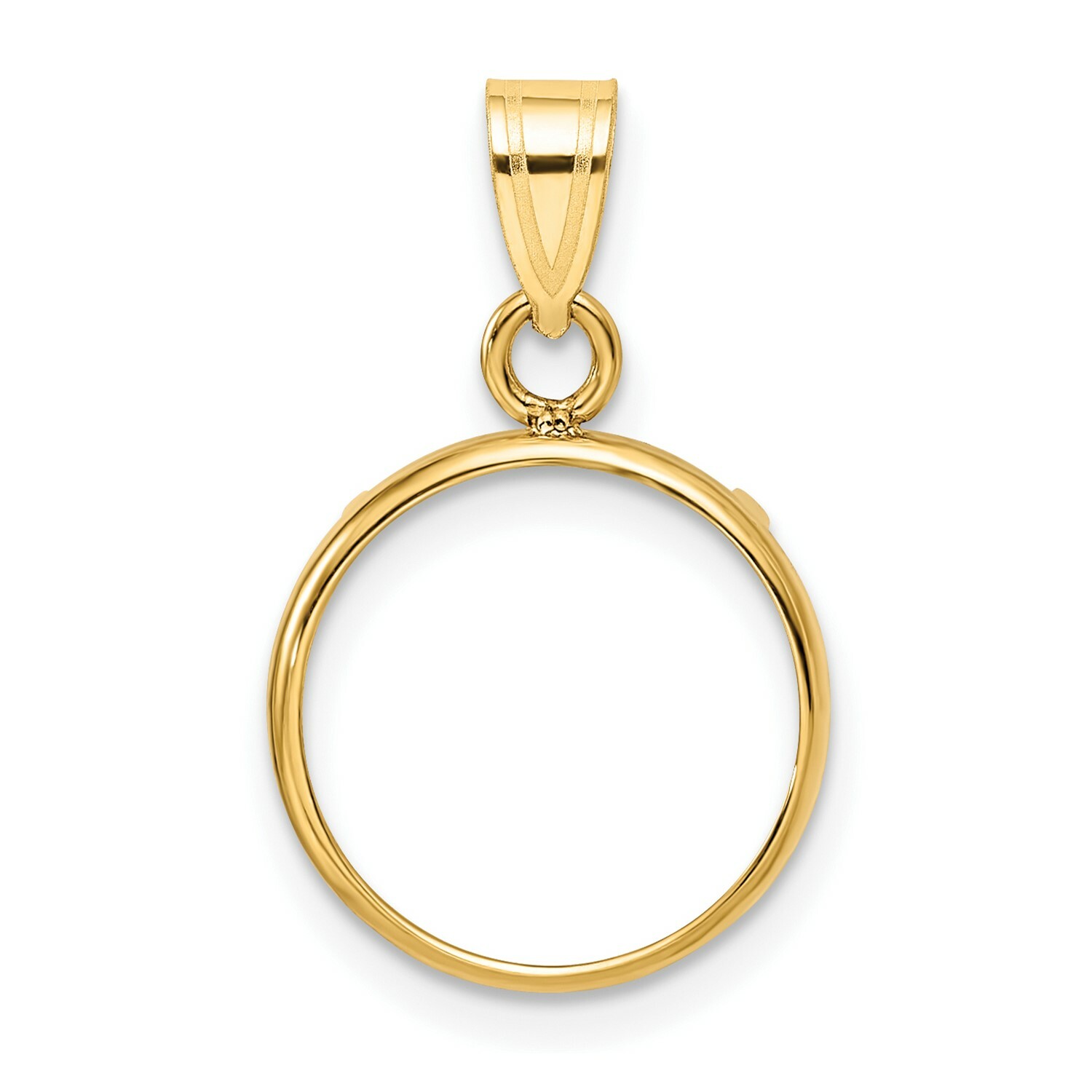 14k Yellow Gold Plain Edge Coin Bezel Pendant Prong Mounting – For Various Coins