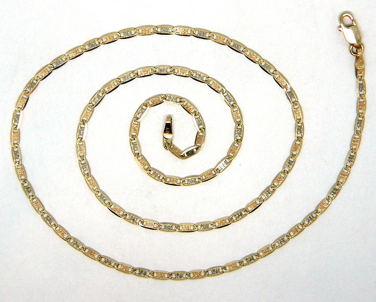 14k Tri-Color Valentino Link Chain 20”