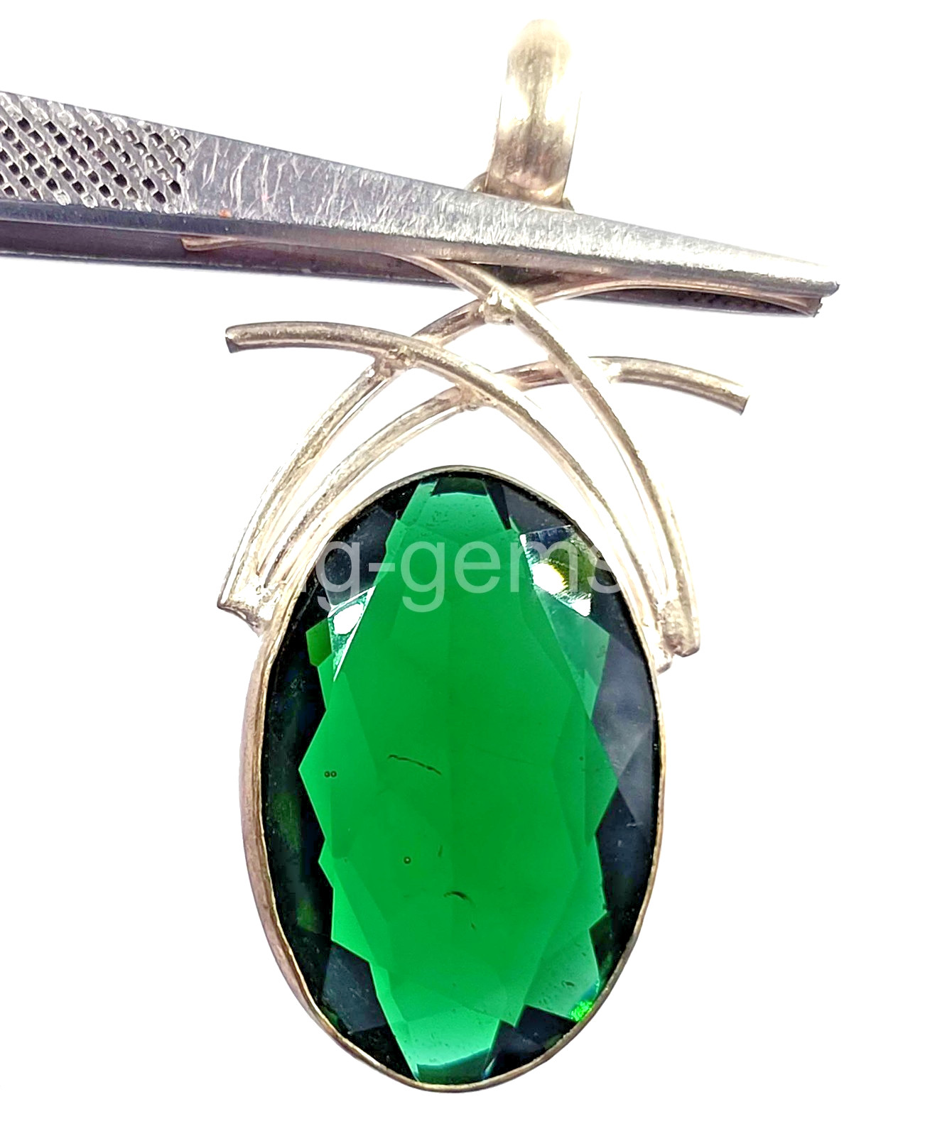 Premium 75.85 Carat Natural Green Emerald Oval Pendant IGL Solid 925 Silver 5NDE