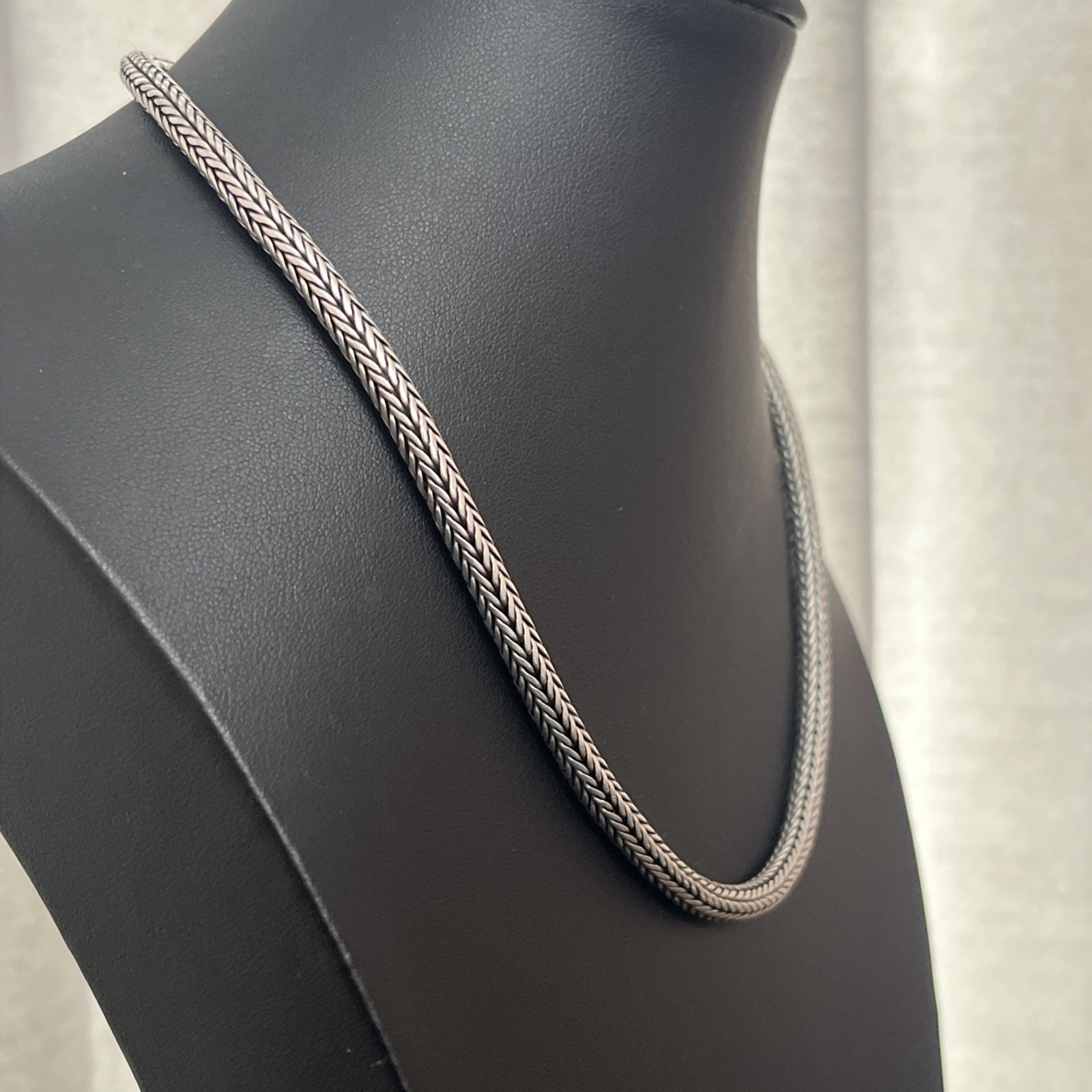 BA Suarti Sterling Silver Foxtail Chain Necklace 18” Long 5mm Wide Heavy 59.5 Gr
