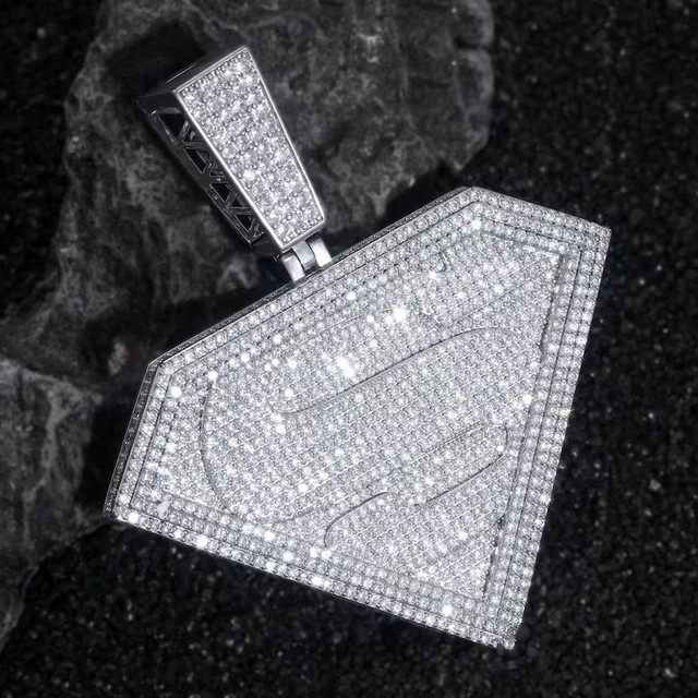 5TCW Round Cut Lab Created Diamond Men’s Pendant 14k White Gold Plated