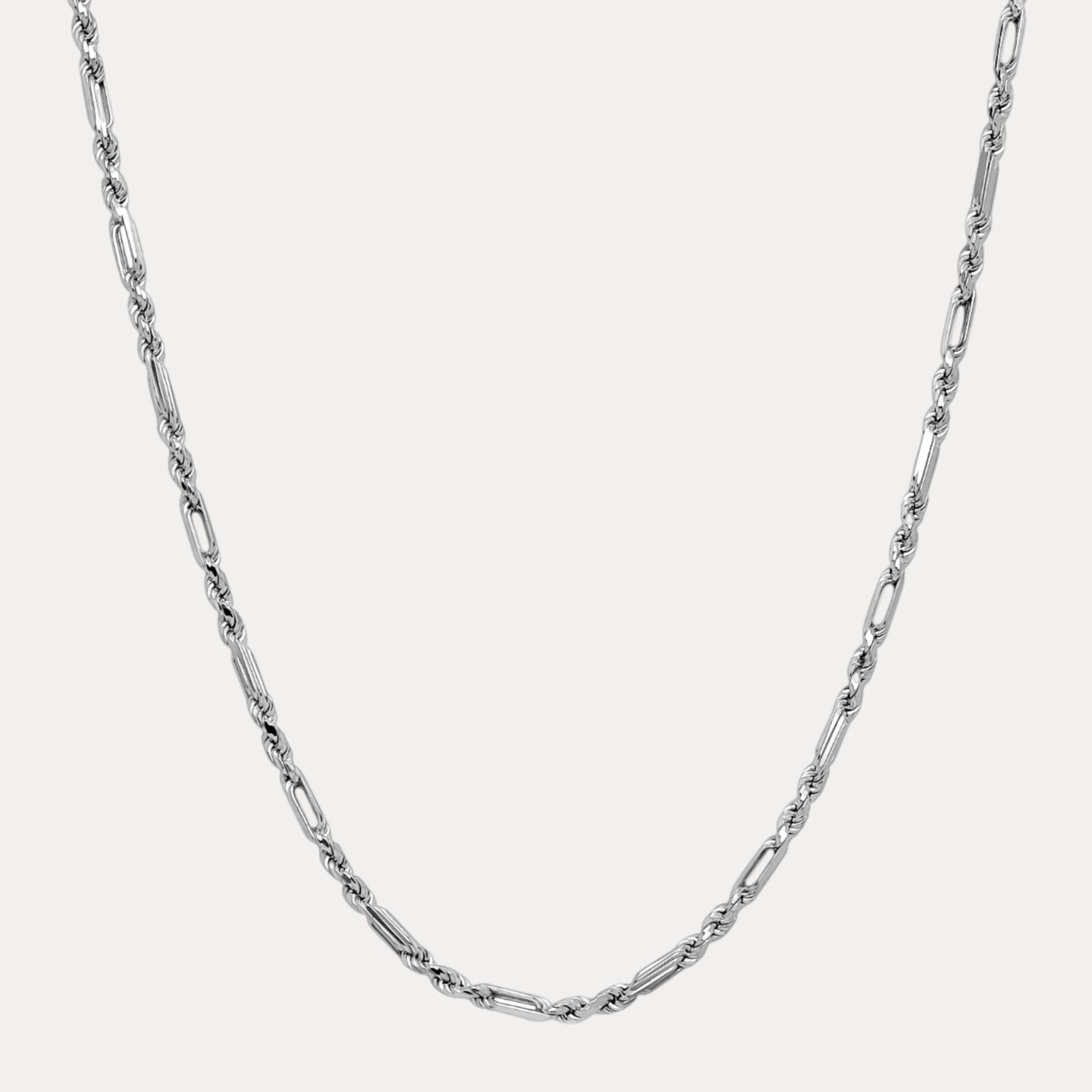 4mm Figarope Chain Necklace – Real Solid 925 Sterling Silver Or 14k Gold Vermeil