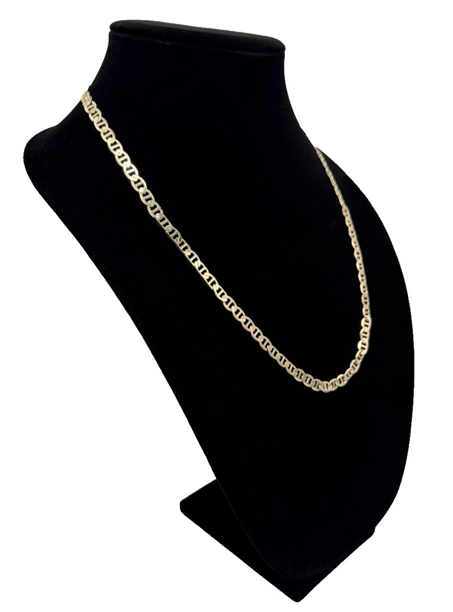 18k Gold Filled Mariner Link Necklace Unisex (Solid) 23.5″ 6mm 18g New