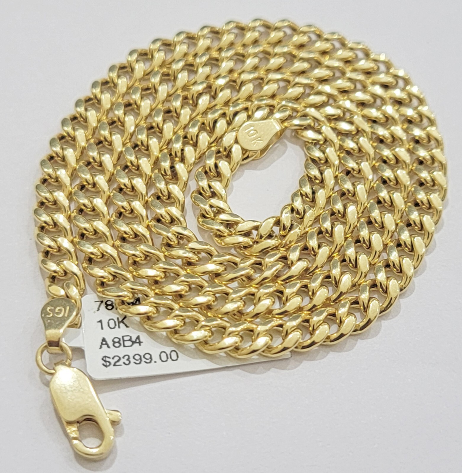 10k Yellow Gold Miami Cuban chain 5mm Necklace 24″ Inch Strong 10KT Real Gold