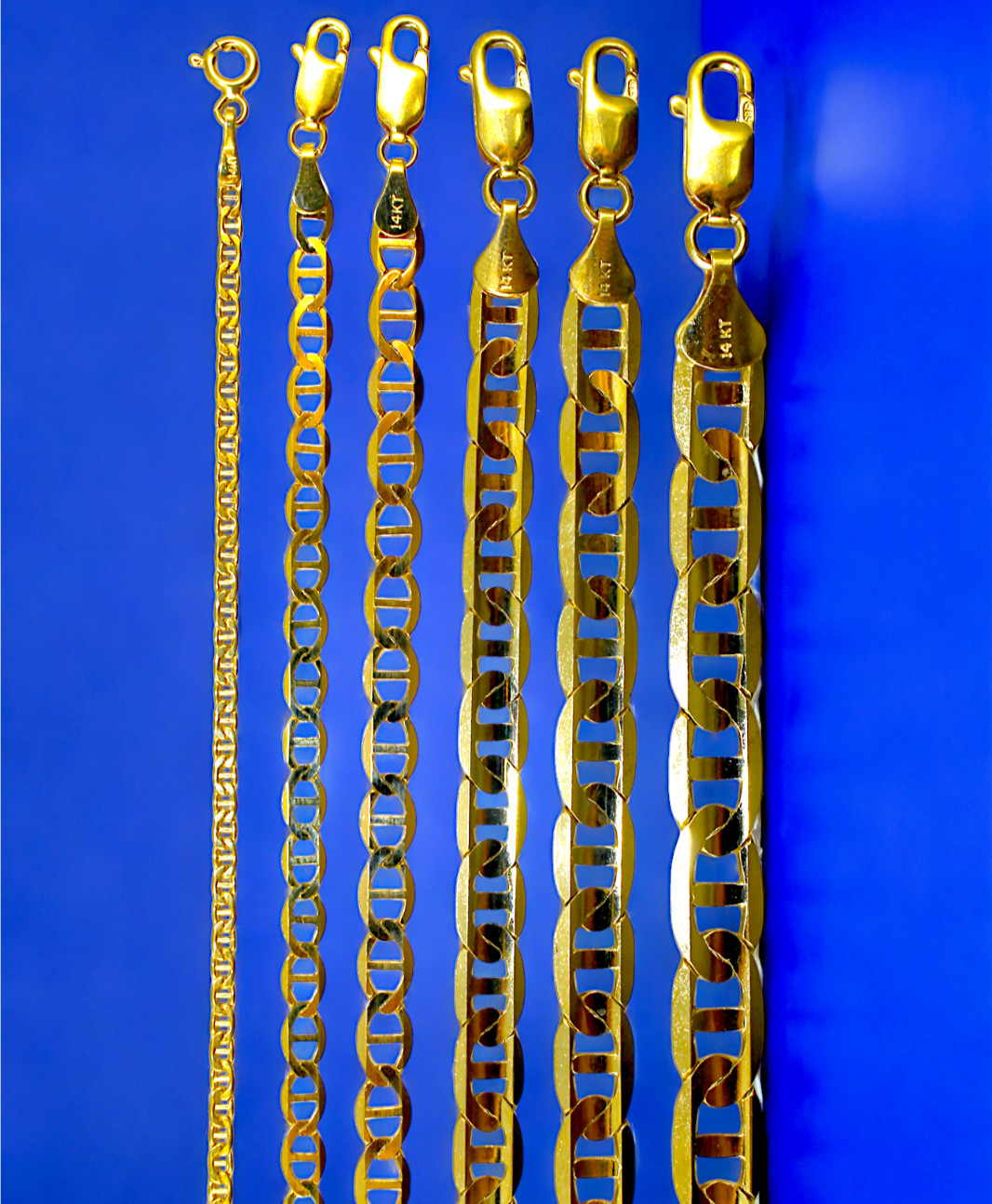 14K Yellow Gold 3mm-8mm SOLID Anchor Mariner Chain Necklace Bracelet Real 7″-30″