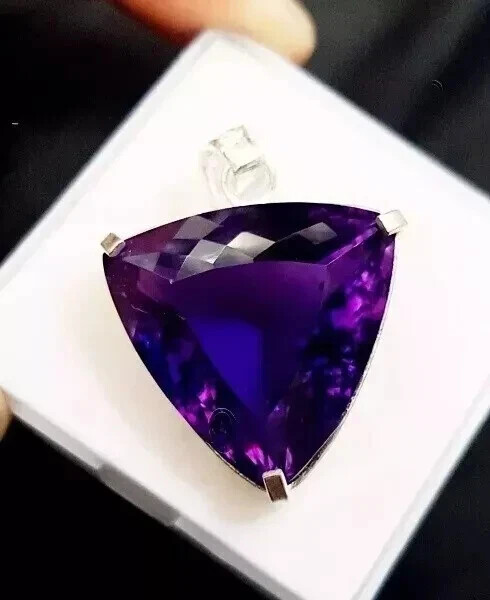 51.20 Ct+ Natural Purple Amethyst 925 Sterling Silver Pendant AG Gemstone