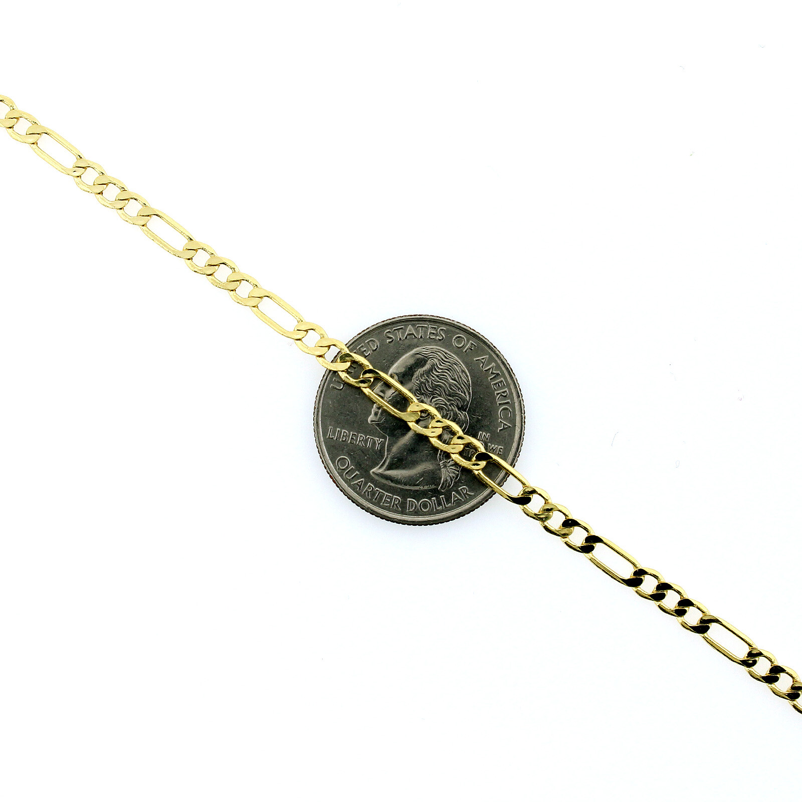 10K Yellow Gold 2mm-6.5mm Figaro Chain Link Pendant Necklace Bracelet 7″ – 30″