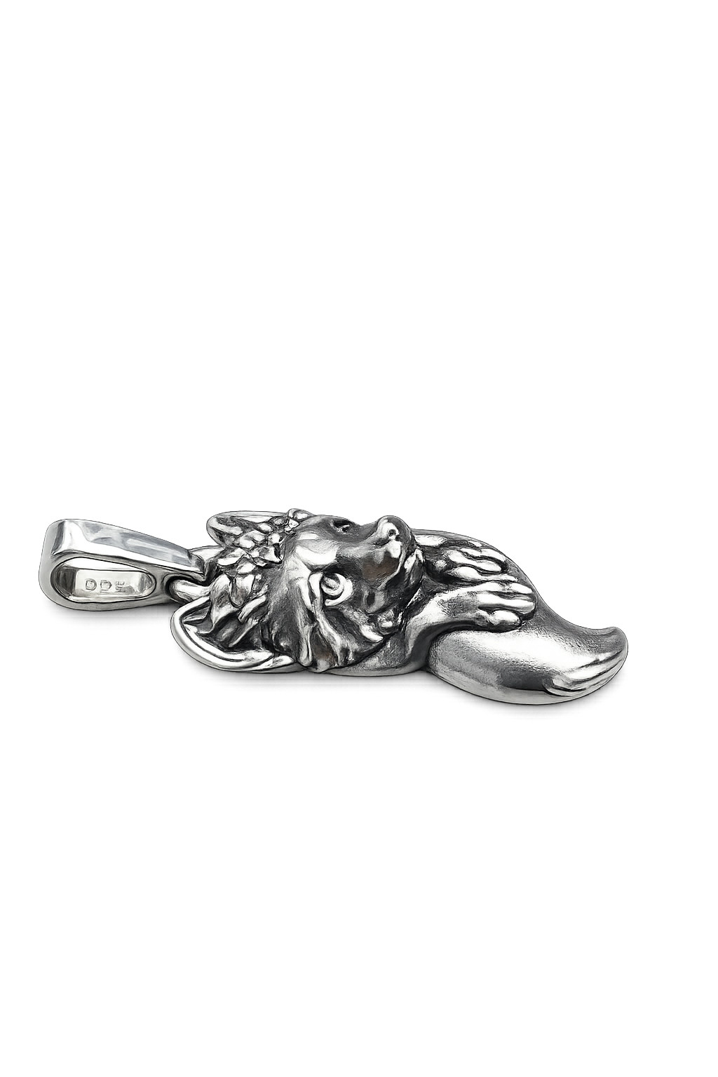 925 Sterling Silver Fox Pendant Animal Charm Cute Woodland Nature Necklace 30mm