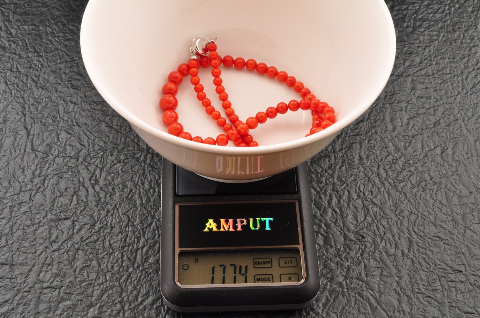 925 silver clasp red coral necklace with Certification (440mm (17.3in) 88.5ct).