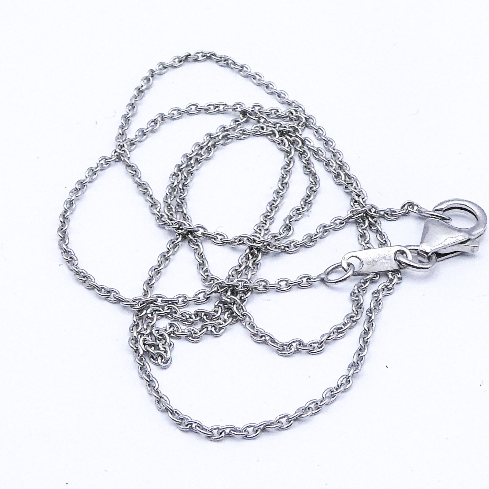 New Sterling Silver Italy Oval Link Chain Necklace 16″ Stackable