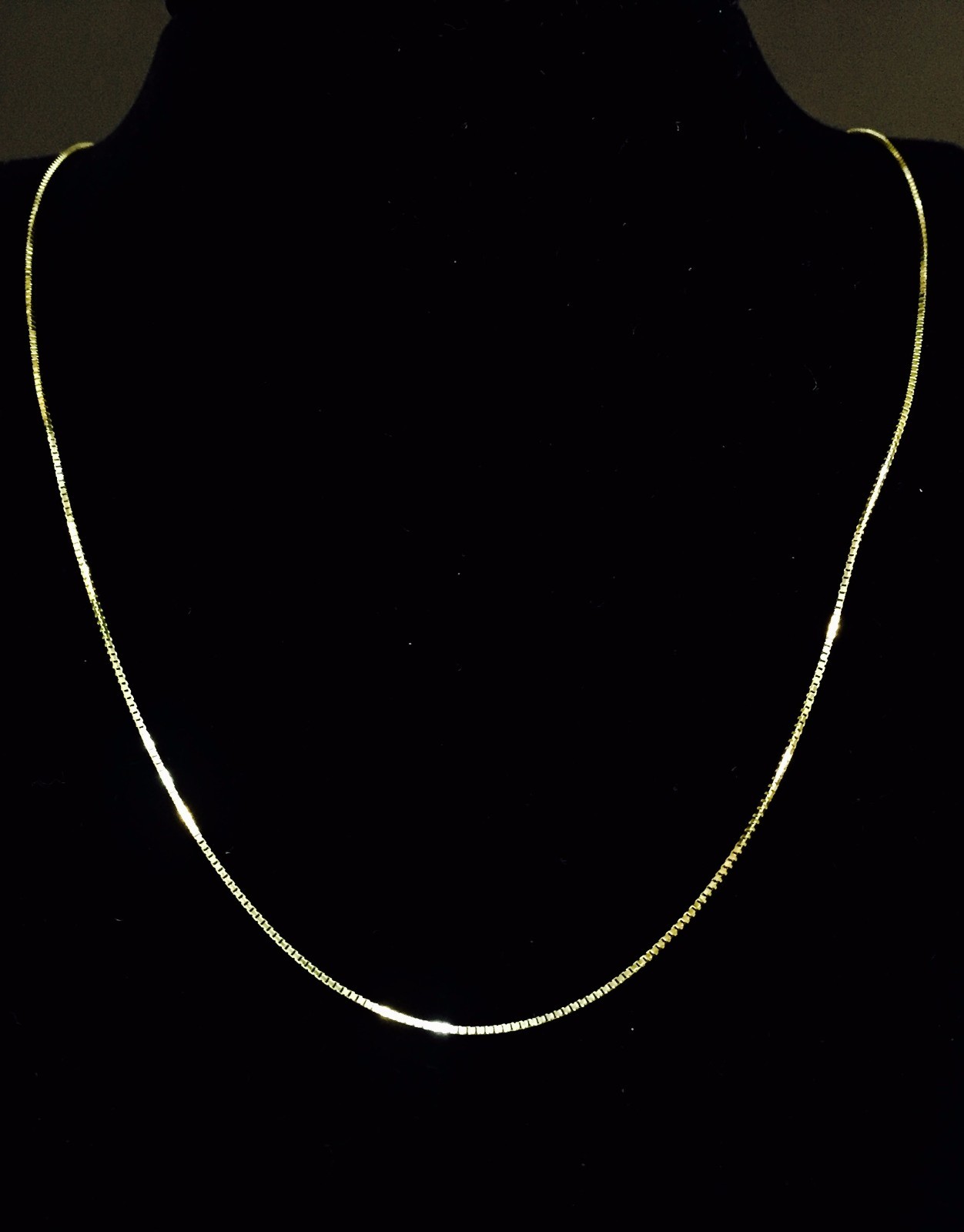 14k Yellow Gold 24″ Classic Box Link Pendant Chain/Necklace 0.7mm 2 grams