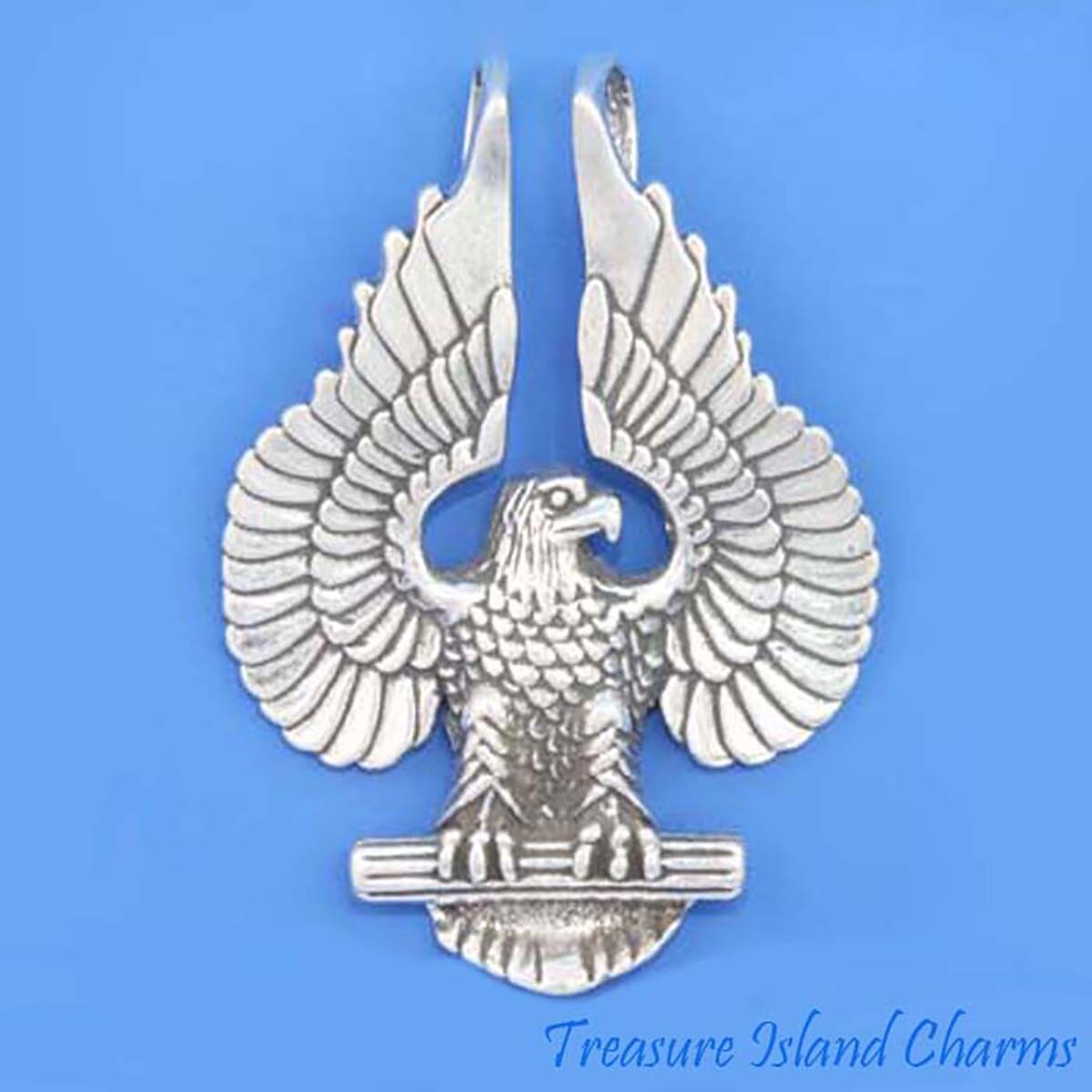 American Bald Eagle 925 Sterling Silver Pendant MADE IN USA