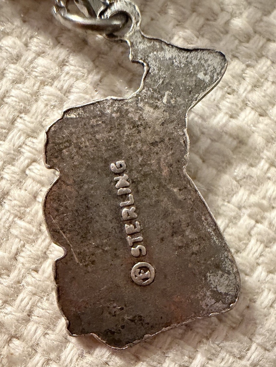 Sterling Signed Sterling Silver 925 Michigan Map Charm Pendant Travel Theme
