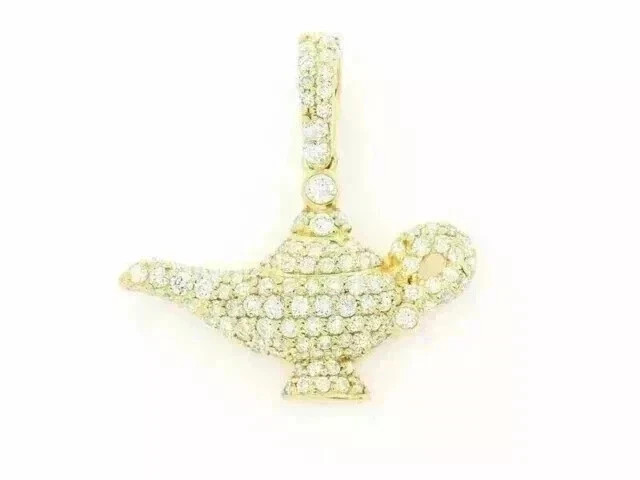 Real Moissanite 0.80Ct Round Cut Women’s Lamp Pendant 14K Yellow Gold Plated