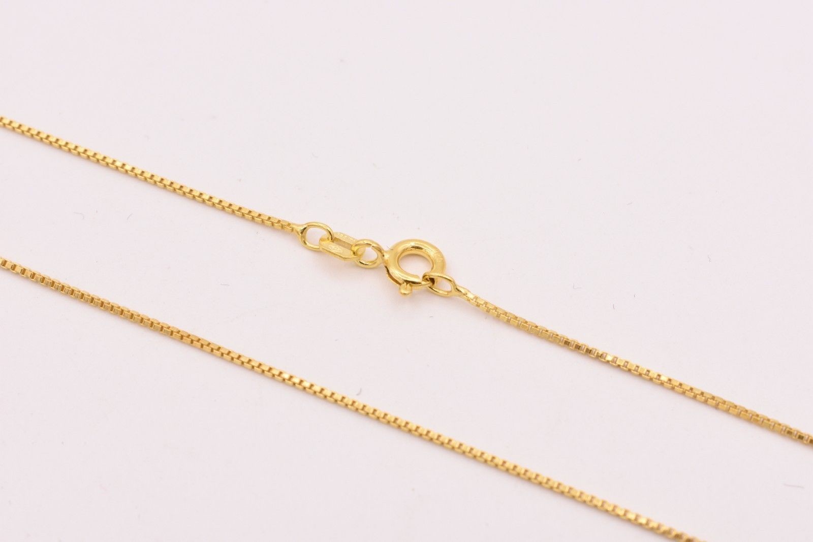 Technibond Italian Box Chain Necklace 14K Yellow Gold Plated Sterling Silver 925