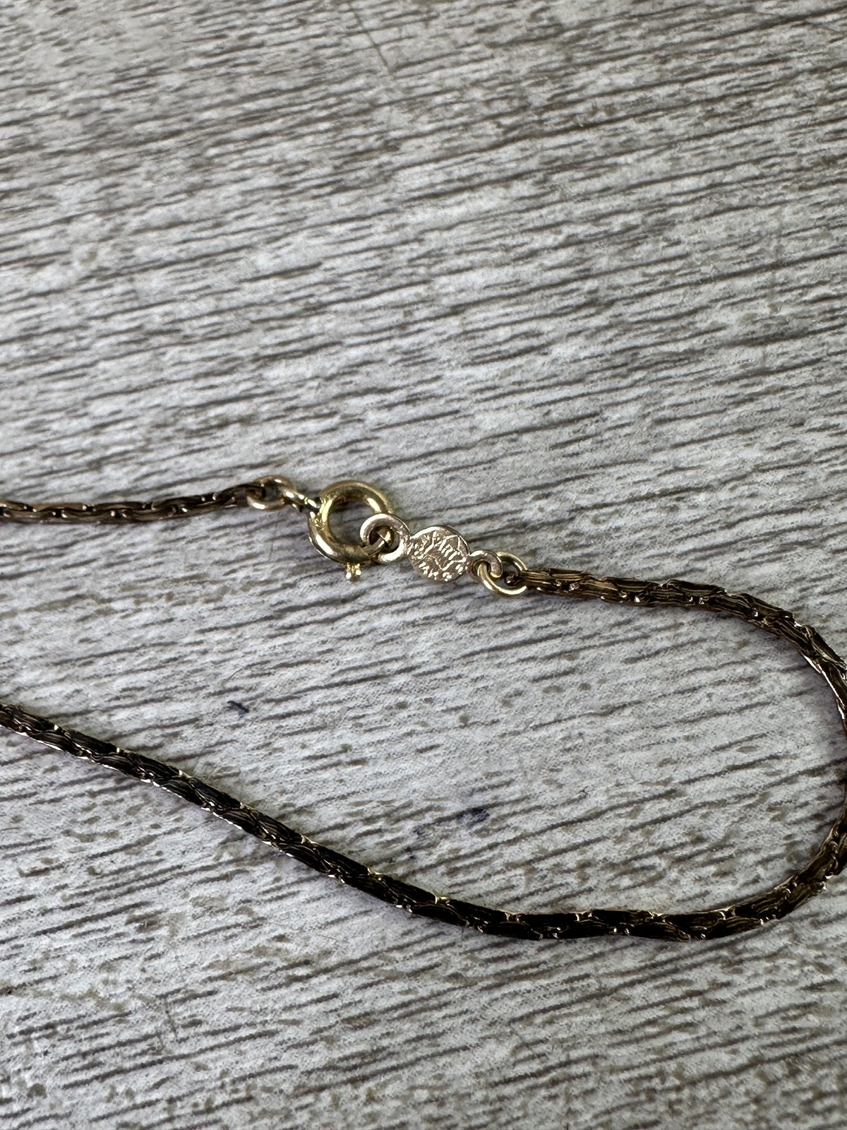 Vintage ART Gold 1/20 14k GF Serpentine Chain Necklace with White Pearl Pendant