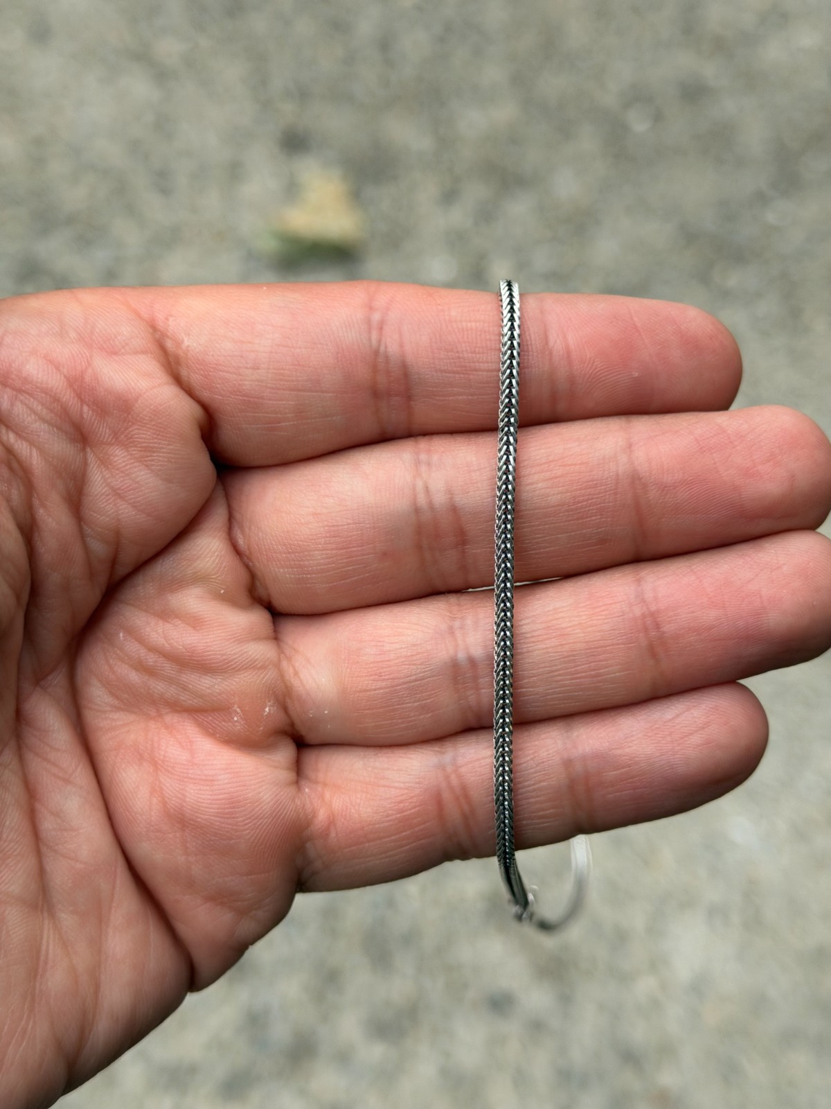 Oxidized 2mm Foxtail Chain Solid 925 Sterling Silver For Men And Women