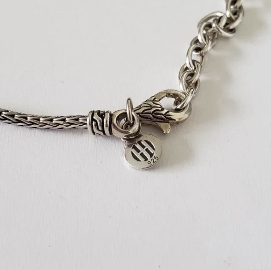 John Hardy Classic Chain Sterling Silver Palu Hammered Pendant Necklace!
