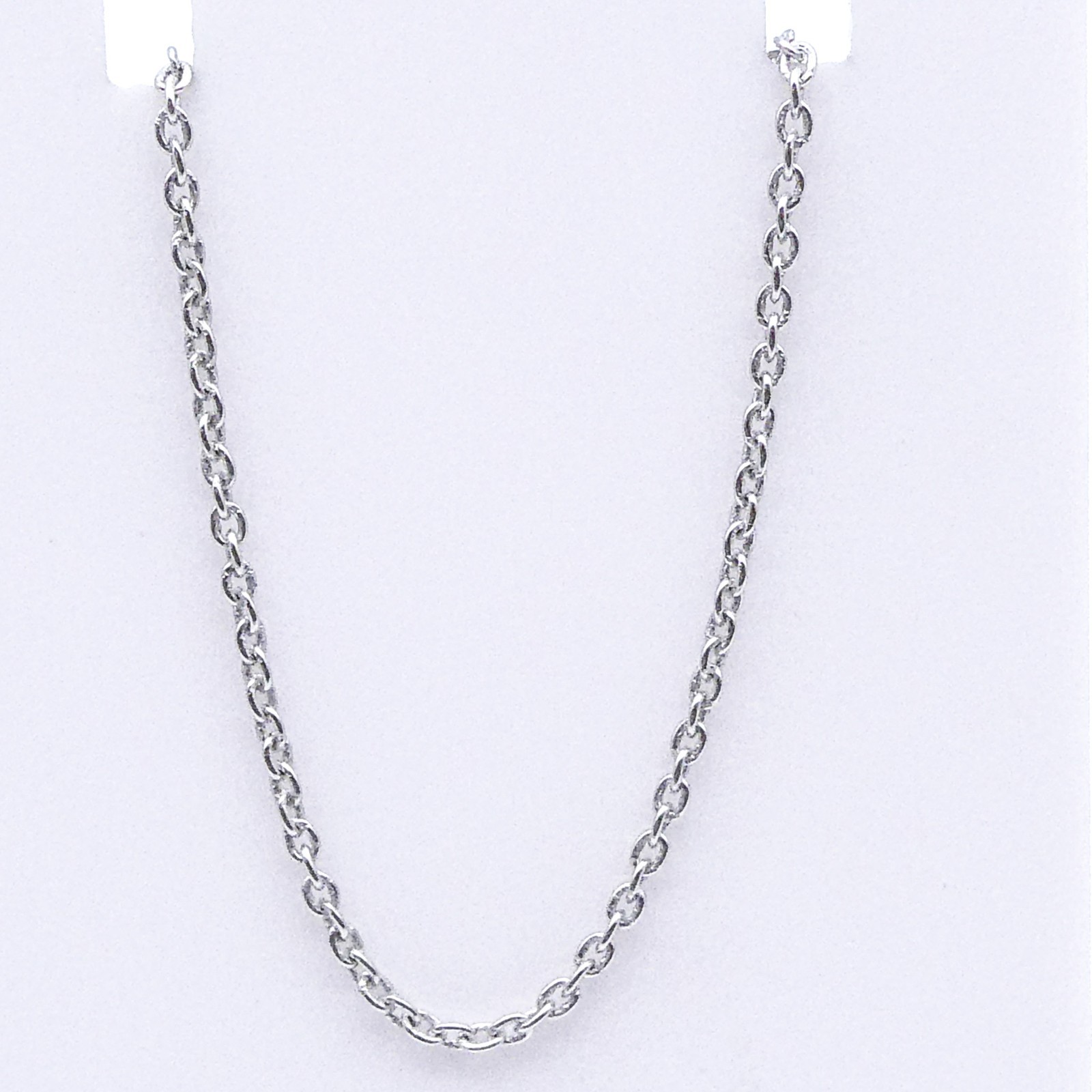 New Sterling Silver Italy Oval Link Chain Necklace 16″ Stackable