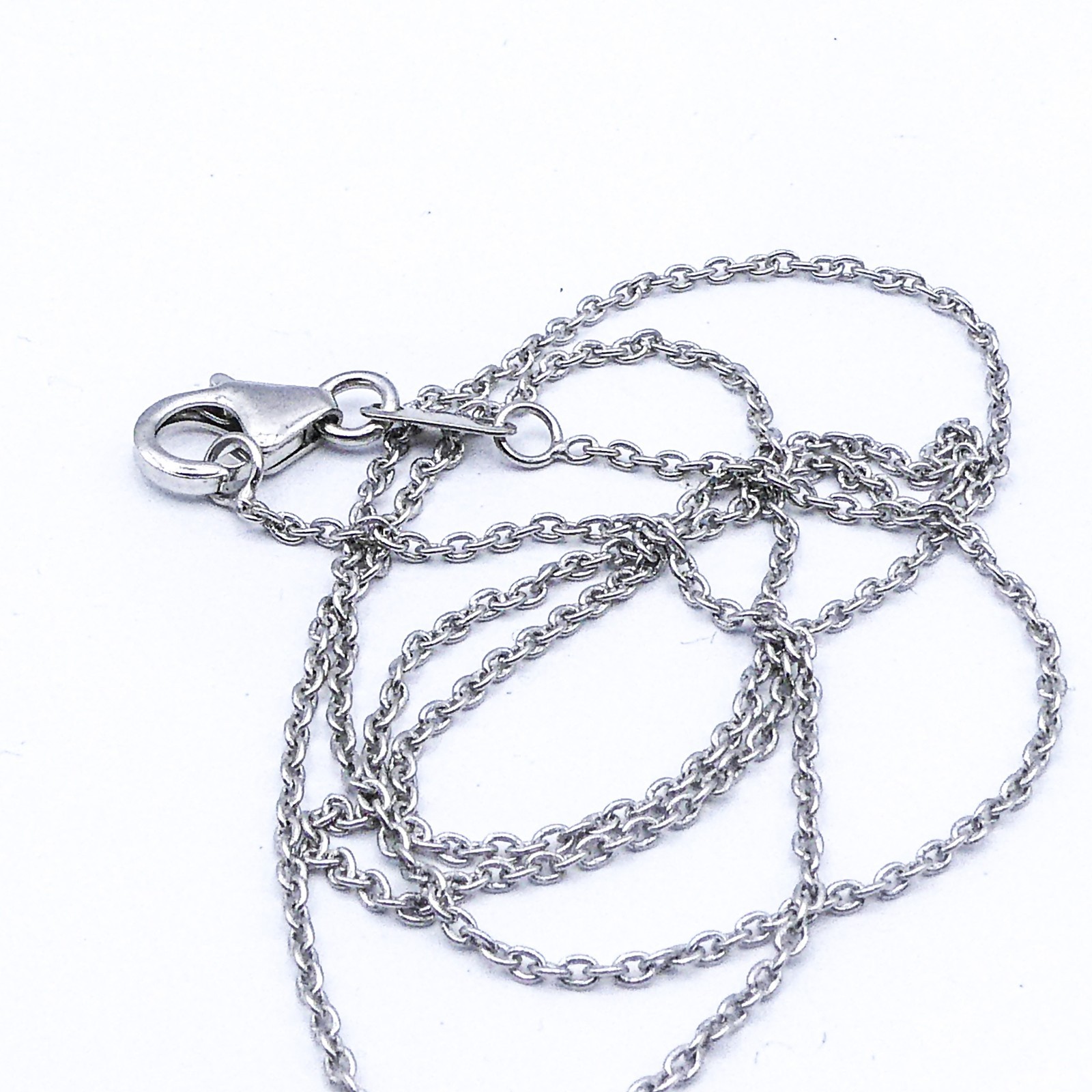 New Sterling Silver Italy Oval Link Chain Necklace 16″ Stackable