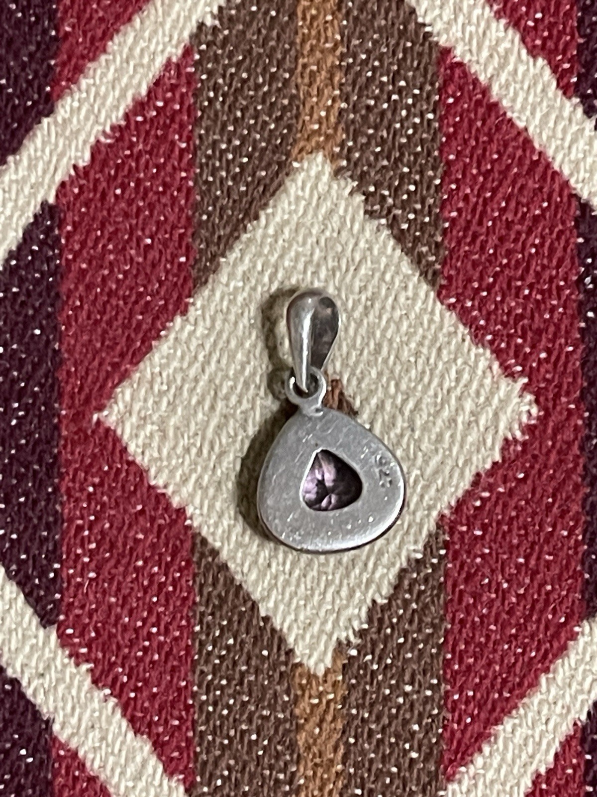 Sterling Silver 925 Trillion Cut Amethyst Pendant 3.45g