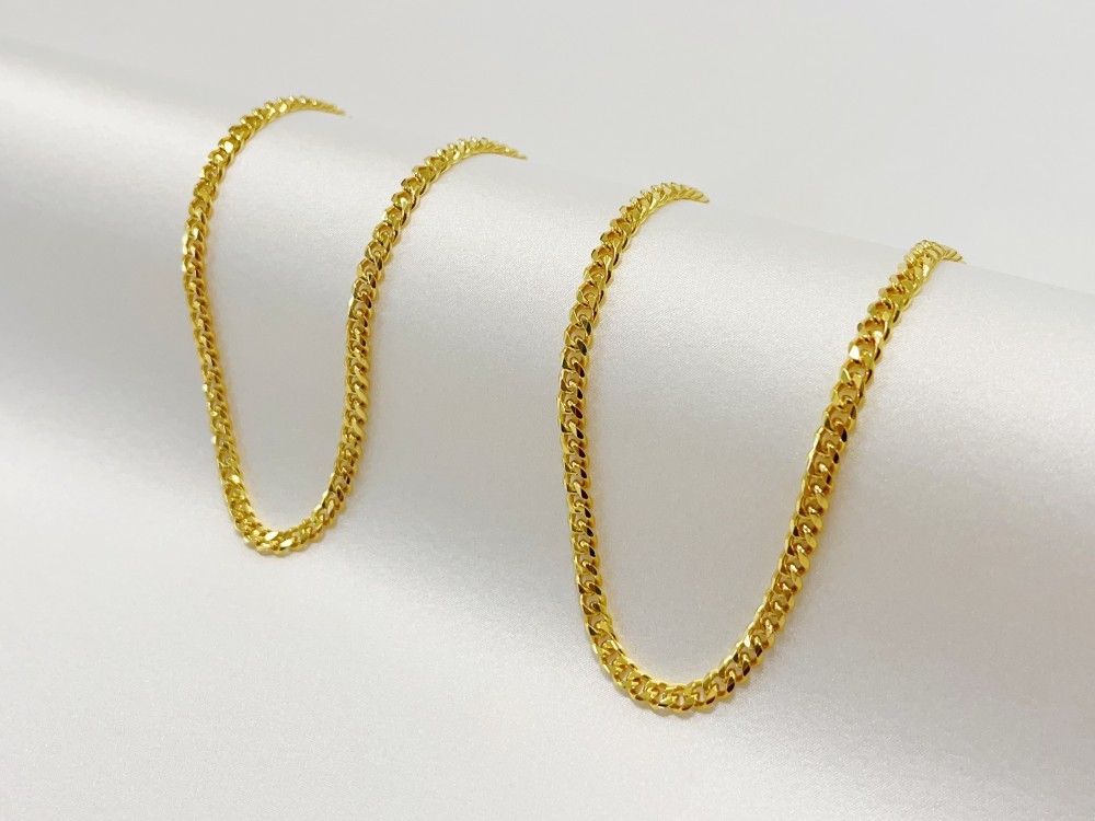 18K Yellow Gold 4mm Solid Curb Miami Cuban Chain Link Mens Womens Necklace 20″