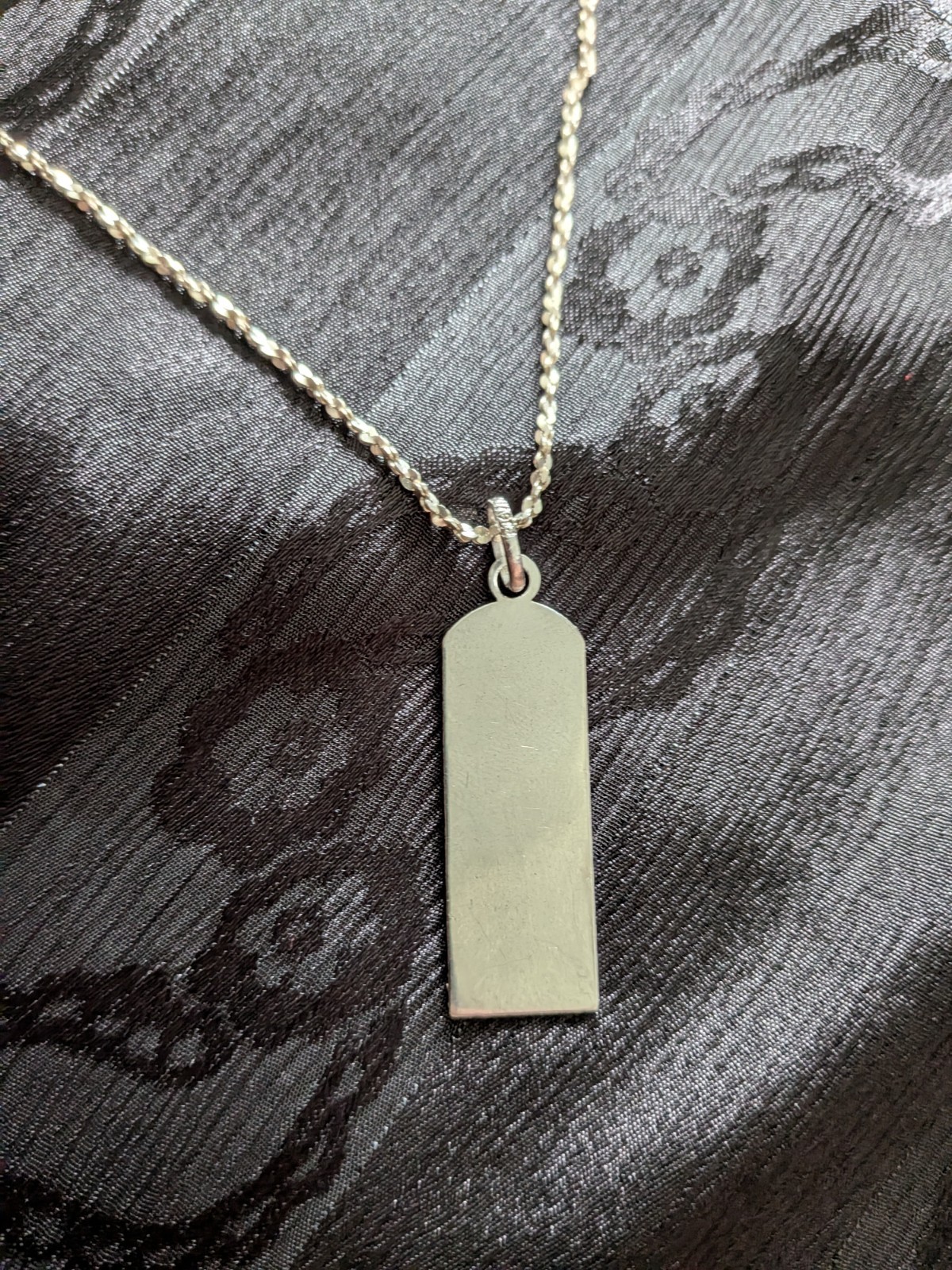 Sterling Silver 925 Virgin Mary Blue Enamel Pendant with 11 Inch Chain S 925