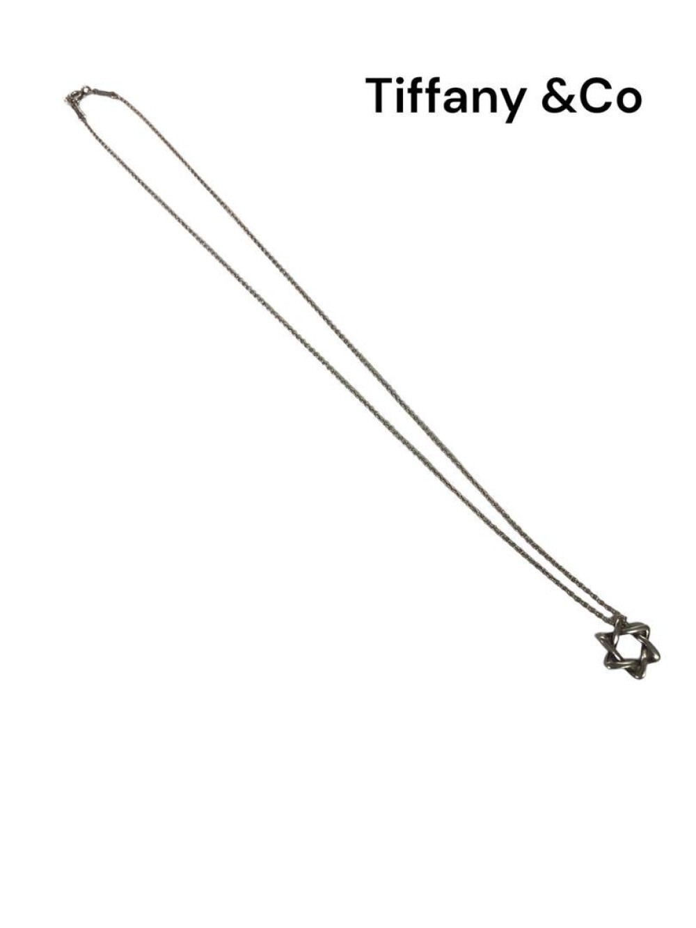 TIFFANY & Co. Star of David Sterling Silver Necklace Pendant very good F/S