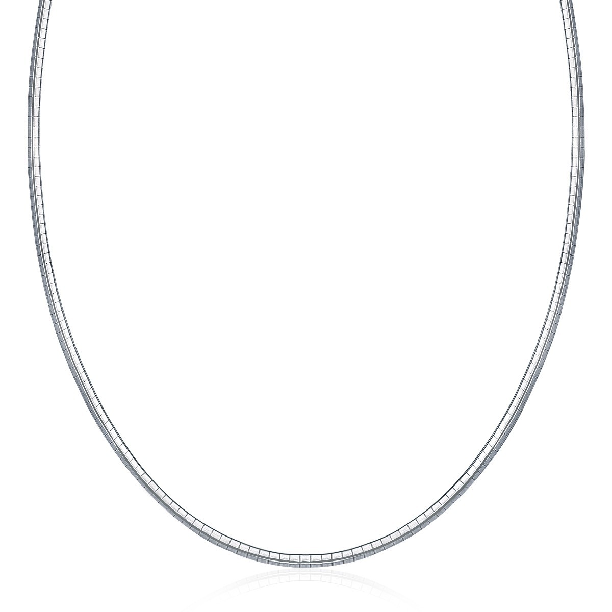 Classic Omega Chain Necklace, Sterling Silver, Size 18, 3.00 mm, Sleek, Smooth