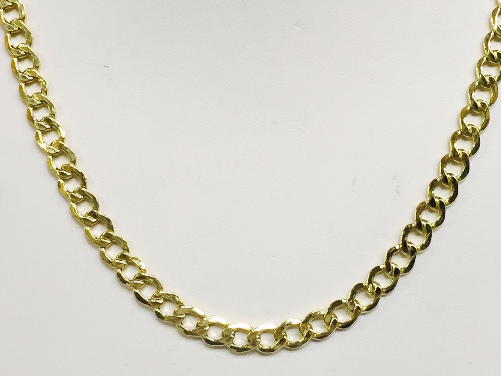 10k Yellow Gold 20″ Concave Cuban Curb Link Chain Necklace 4.4mm 5.3 Grams