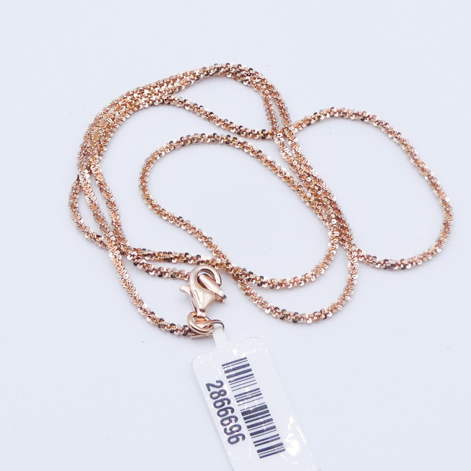 Rose Gold Over Sterling Silver Twisted Confetti 20″ Chain Necklace Stackable